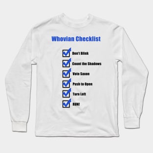 Whovian Checklist Long Sleeve T-Shirt